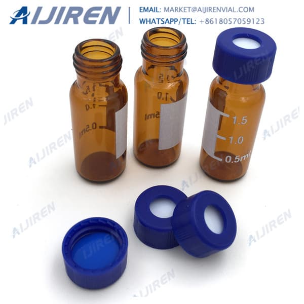 septa bonded to cap HPLC glass vials transparent
